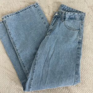 Solid Color Wide Jeans